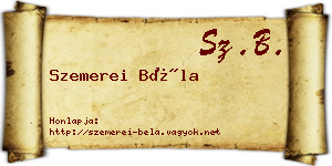 Szemerei Béla névjegykártya